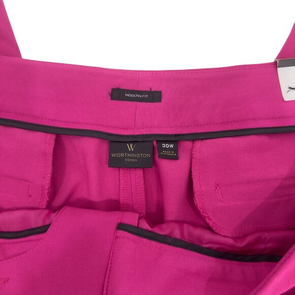 Worthington Woman Modern Fit Straight Leg Ankle Pants Size 30W Adventure Pink - Picture 4 of 14